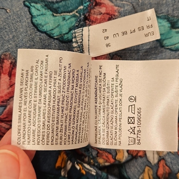 💕YESSICA💕 Long Sleeve Blouse ~ 100% Viscose Blue Botanical Print 38 EU - Picture 9 of 10